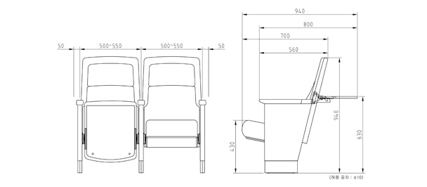 kursi auditorium 3411W-btb_drawing